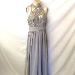 Maniju Long Light Grey Formal Dress